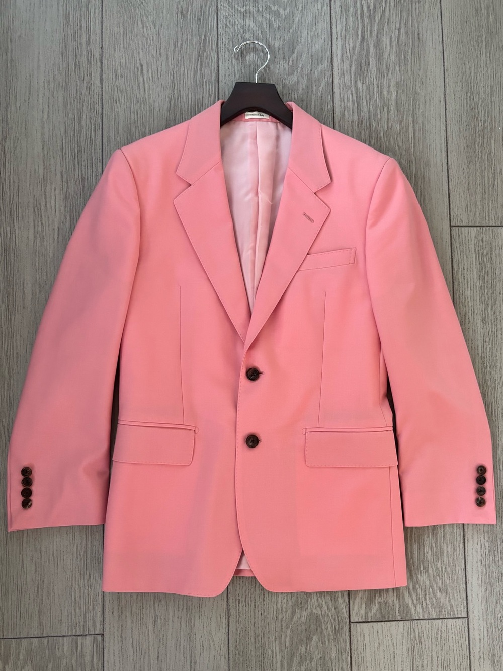 Alexander McQueen blazer jacket in pink wool mohair blend. EUC.